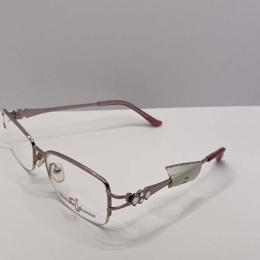 Madison Avenue Women's MAL111 Prescription Eyeglasses Shiny Blush Pink Metal New